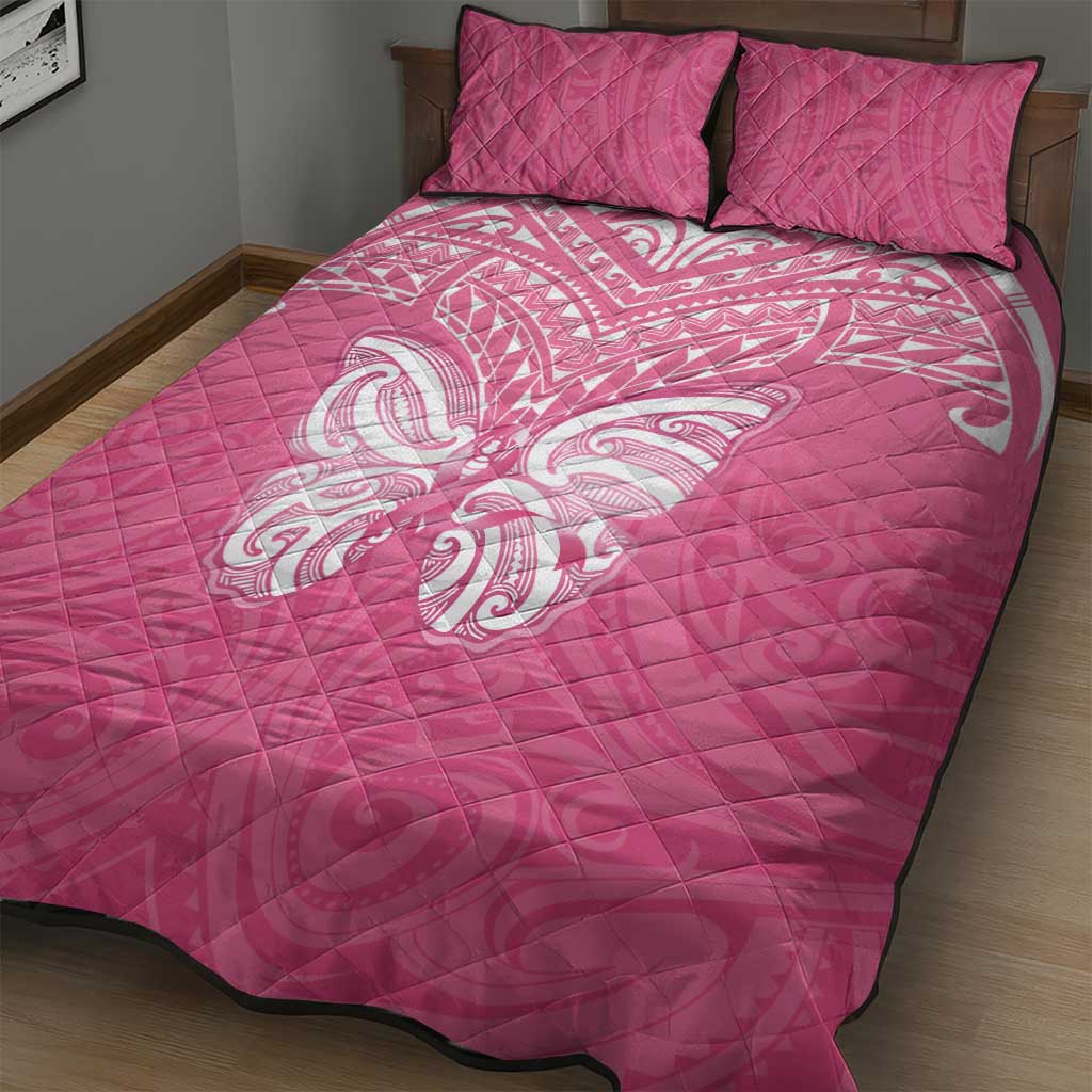 New Zealand Breast Cancer Awareness Quilt Bed Set Maori Butterfly Pink Ribbon LT14 - Polynesian Pride