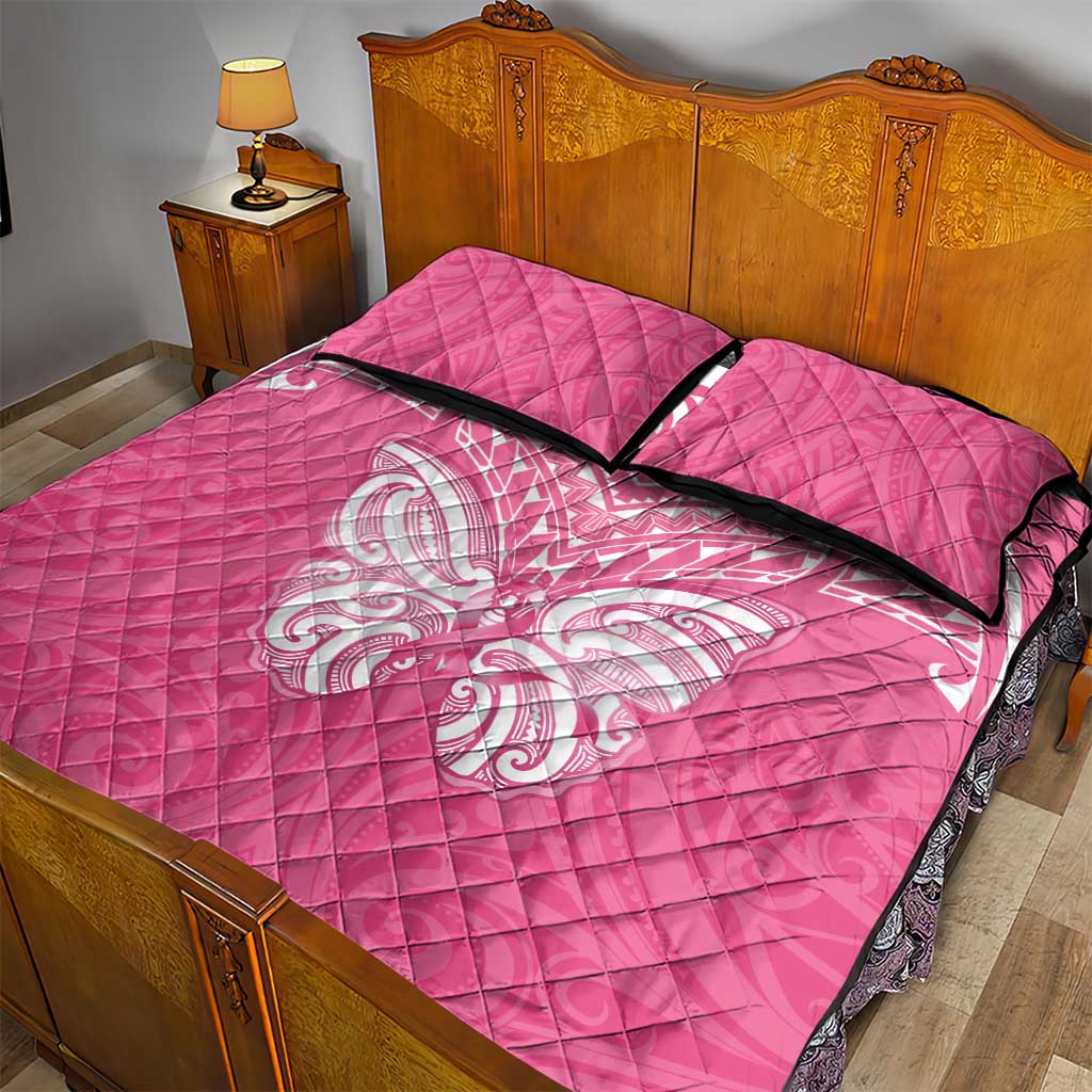 New Zealand Breast Cancer Awareness Quilt Bed Set Maori Butterfly Pink Ribbon LT14 - Polynesian Pride