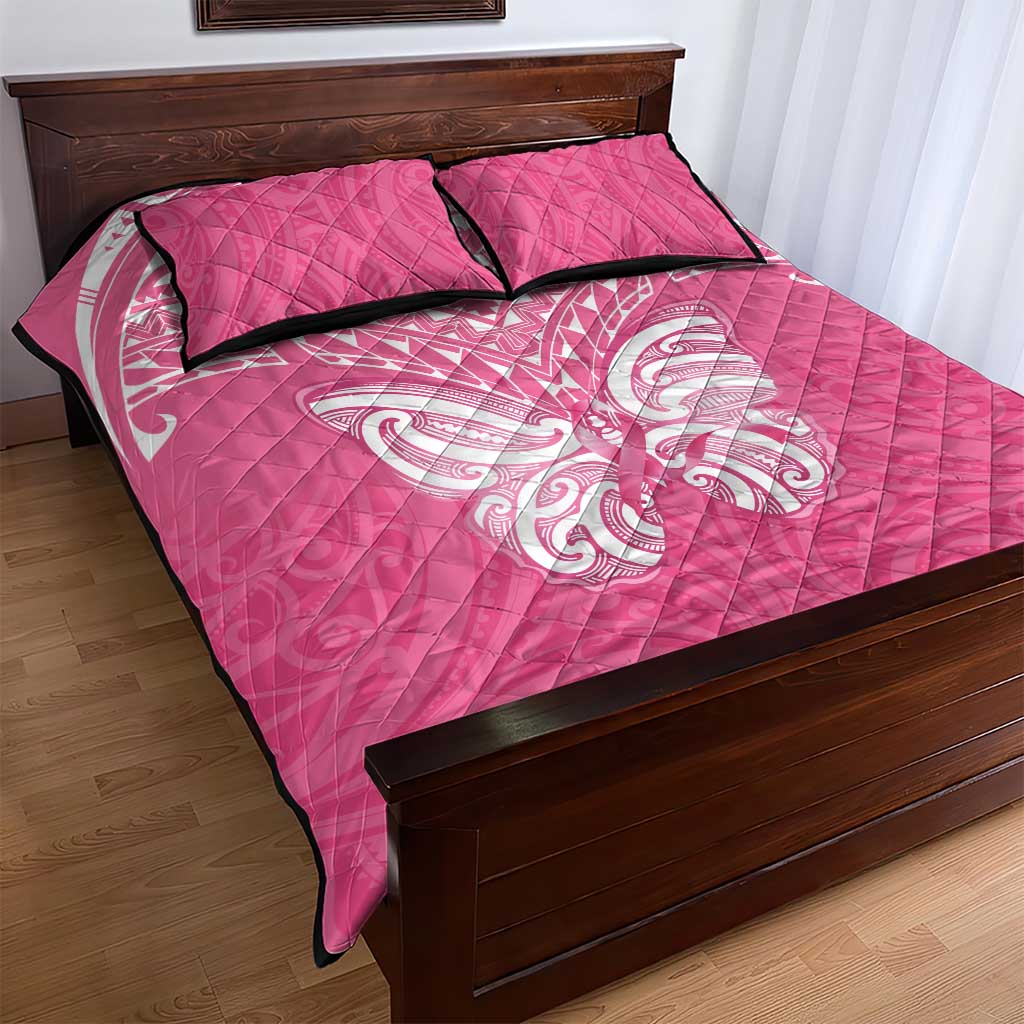 New Zealand Breast Cancer Awareness Quilt Bed Set Maori Butterfly Pink Ribbon LT14 - Polynesian Pride
