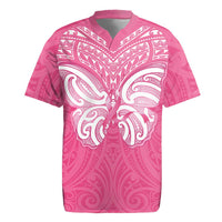 New Zealand Breast Cancer Awareness Rugby Jersey Maori Butterfly Pink Ribbon LT14 Pink - Polynesian Pride