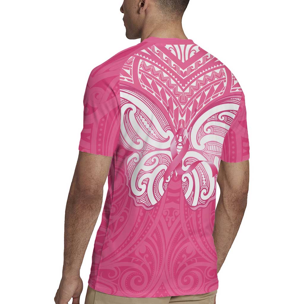 New Zealand Breast Cancer Awareness Rugby Jersey Maori Butterfly Pink Ribbon LT14 - Polynesian Pride
