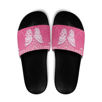 New Zealand Breast Cancer Awareness Slide Sandals Maori Butterfly Pink Ribbon LT14 Pink - Polynesian Pride