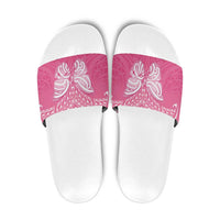 New Zealand Breast Cancer Awareness Slide Sandals Maori Butterfly Pink Ribbon LT14 Pink - Polynesian Pride