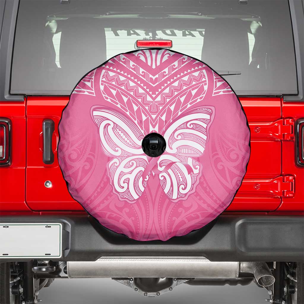 New Zealand Breast Cancer Awareness Spare Tire Cover Maori Butterfly Pink Ribbon LT14 - Polynesian Pride