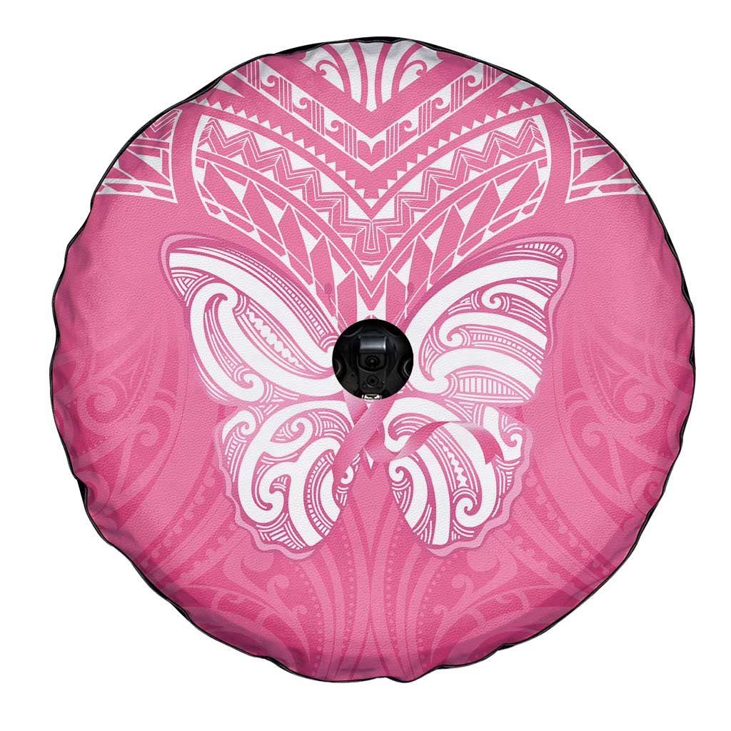 New Zealand Breast Cancer Awareness Spare Tire Cover Maori Butterfly Pink Ribbon LT14 - Polynesian Pride