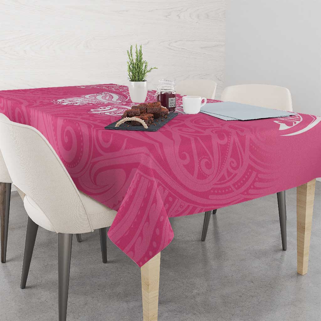 New Zealand Breast Cancer Awareness Tablecloth Maori Butterfly Pink Ribbon LT14 - Polynesian Pride