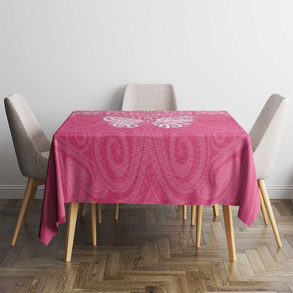 New Zealand Breast Cancer Awareness Tablecloth Maori Butterfly Pink Ribbon LT14 - Polynesian Pride