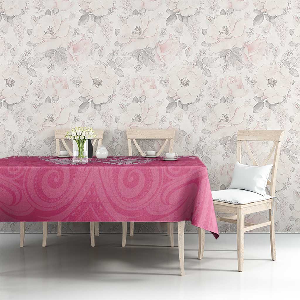 New Zealand Breast Cancer Awareness Tablecloth Maori Butterfly Pink Ribbon LT14 - Polynesian Pride