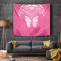 New Zealand Breast Cancer Awareness Tapestry Maori Butterfly Pink Ribbon LT14 Pink - Polynesian Pride