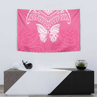 New Zealand Breast Cancer Awareness Tapestry Maori Butterfly Pink Ribbon LT14 - Polynesian Pride