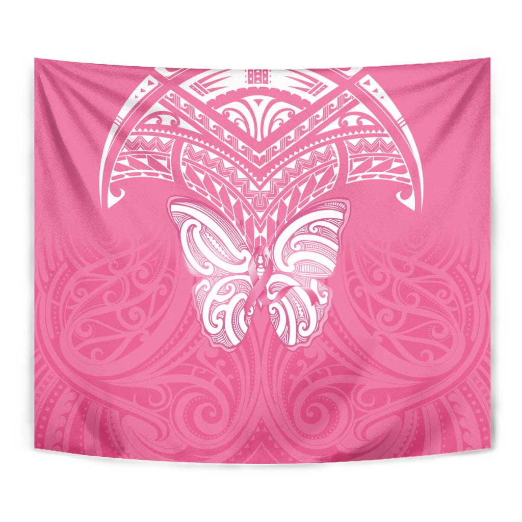 New Zealand Breast Cancer Awareness Tapestry Maori Butterfly Pink Ribbon LT14 - Polynesian Pride