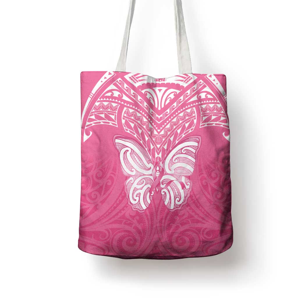 New Zealand Breast Cancer Awareness Tote Bag Maori Butterfly Pink Ribbon LT14 - Polynesian Pride
