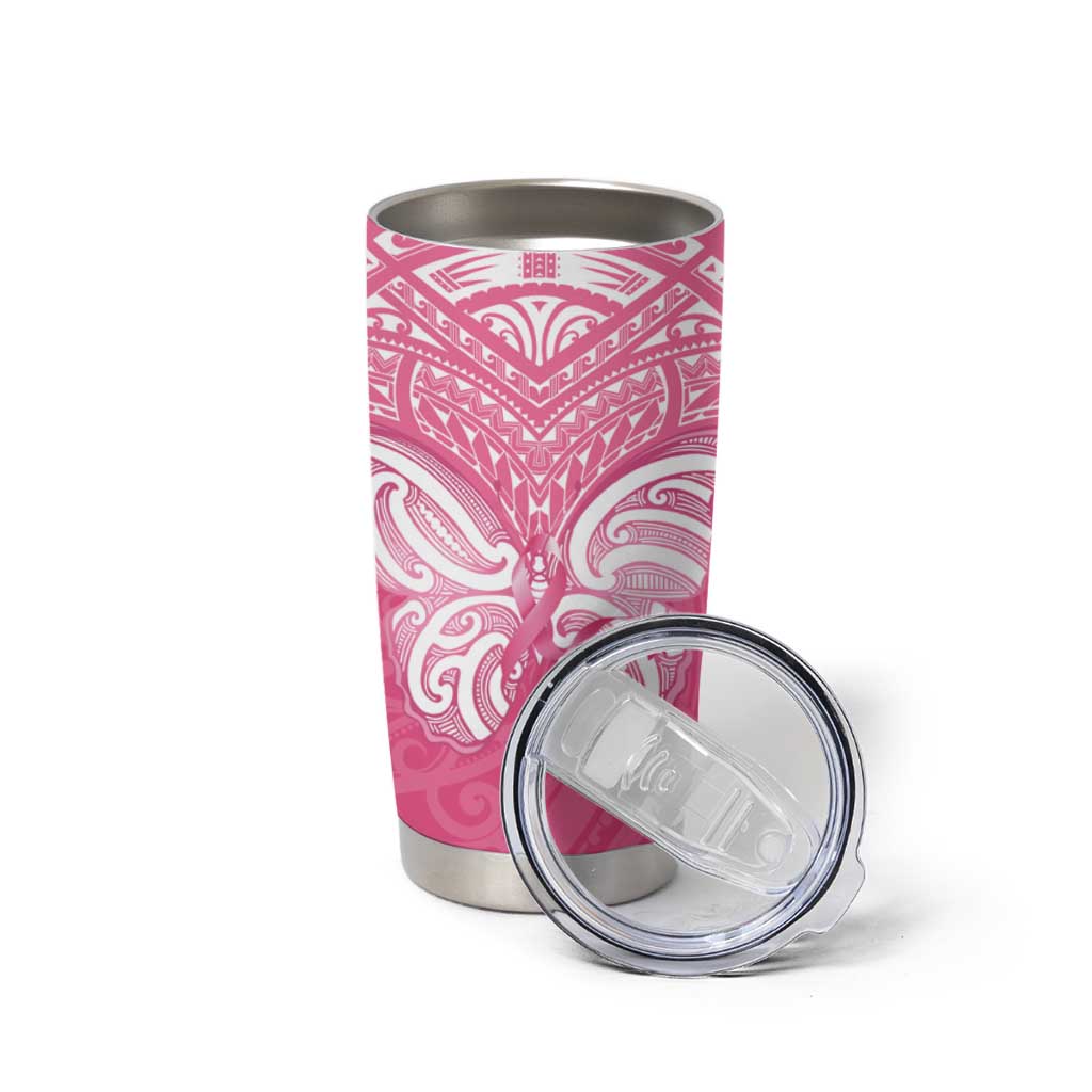 New Zealand Breast Cancer Awareness Tumbler Cup Maori Butterfly Pink Ribbon LT14 - Polynesian Pride