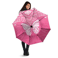 New Zealand Breast Cancer Awareness Umbrella Maori Butterfly Pink Ribbon LT14 - Polynesian Pride