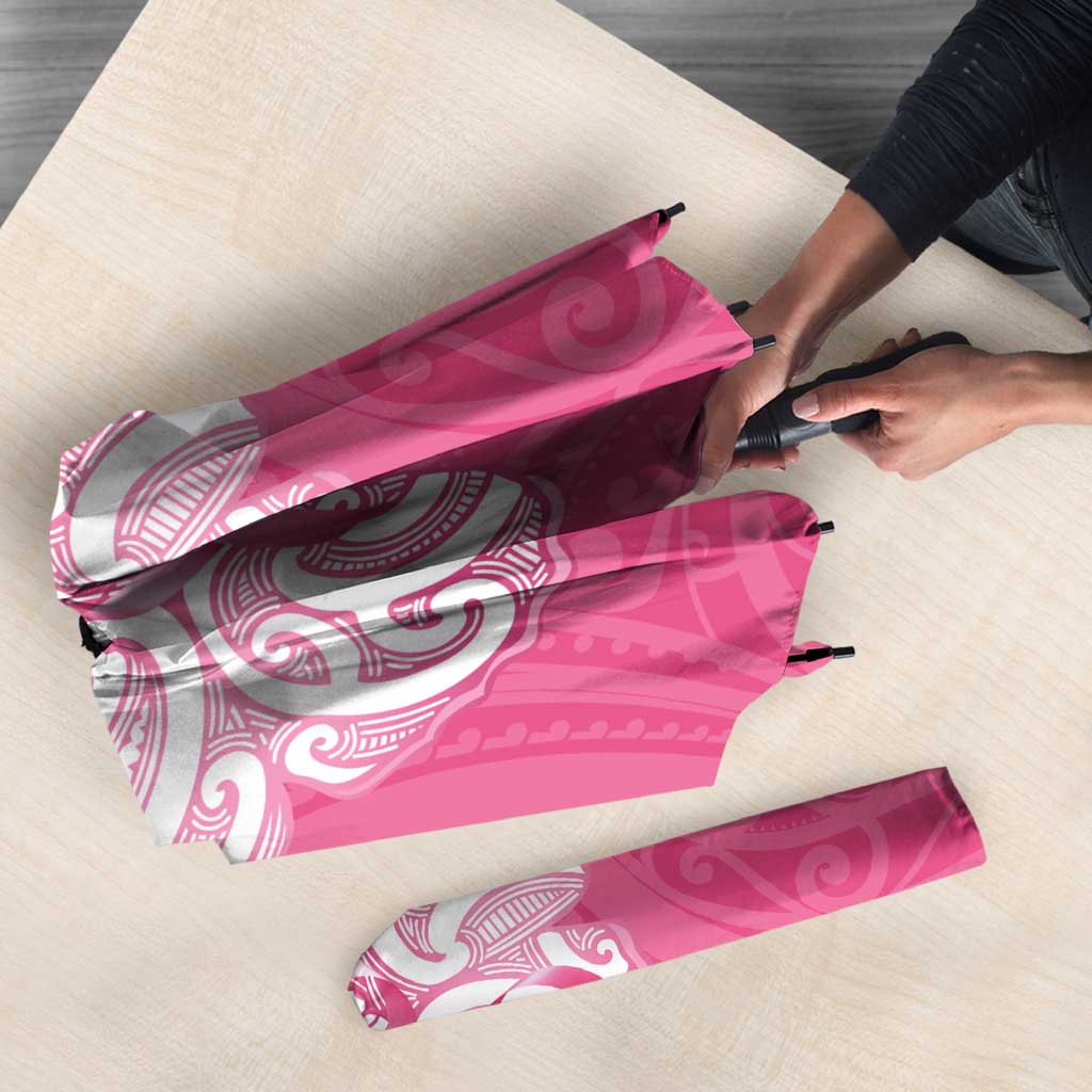 New Zealand Breast Cancer Awareness Umbrella Maori Butterfly Pink Ribbon LT14 - Polynesian Pride