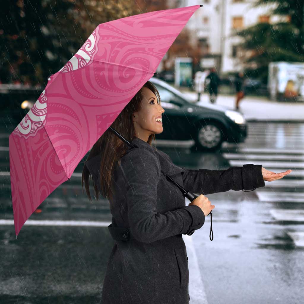 New Zealand Breast Cancer Awareness Umbrella Maori Butterfly Pink Ribbon LT14 - Polynesian Pride