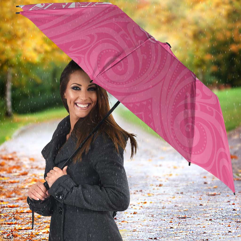 New Zealand Breast Cancer Awareness Umbrella Maori Butterfly Pink Ribbon LT14 - Polynesian Pride