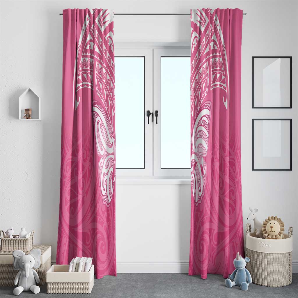 New Zealand Breast Cancer Awareness Window Curtain Maori Butterfly Pink Ribbon LT14 - Polynesian Pride