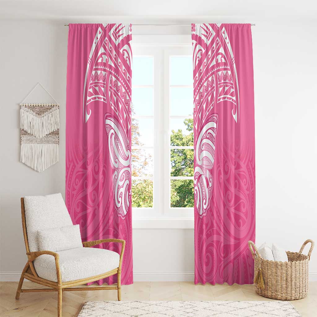 New Zealand Breast Cancer Awareness Window Curtain Maori Butterfly Pink Ribbon LT14 - Polynesian Pride