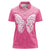 New Zealand Breast Cancer Awareness Women Polo Shirt Maori Butterfly Pink Ribbon - Polynesian Pride