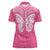 New Zealand Breast Cancer Awareness Women Polo Shirt Maori Butterfly Pink Ribbon - Polynesian Pride