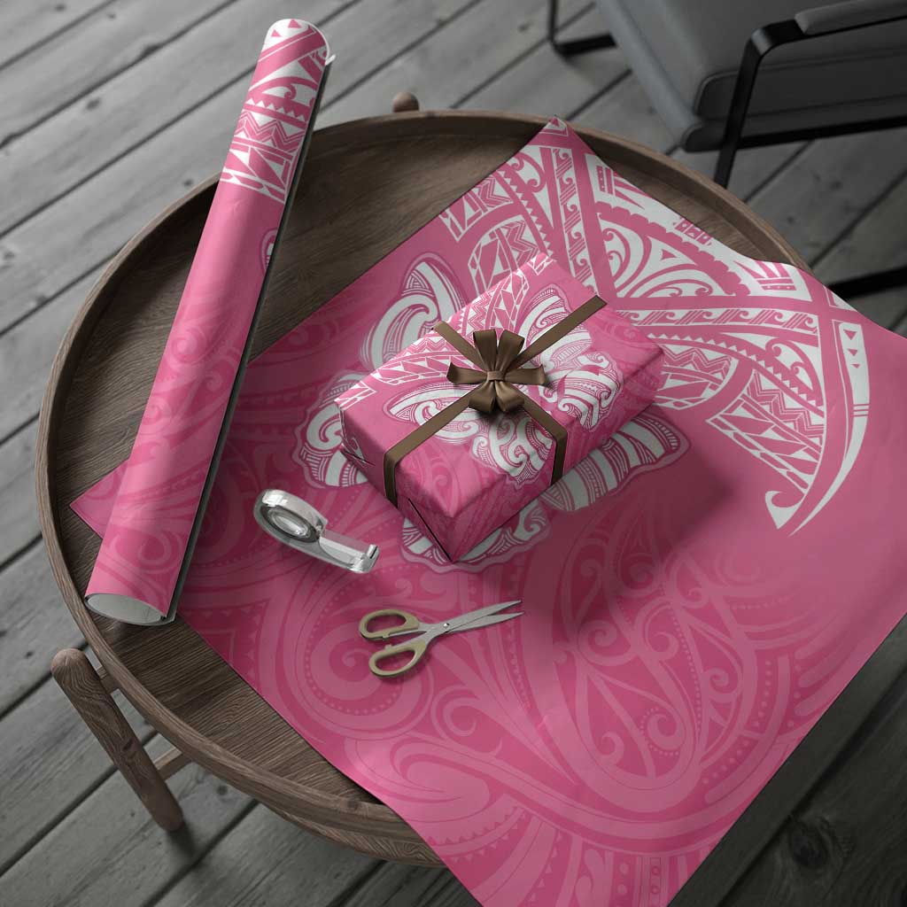 New Zealand Breast Cancer Awareness Wrapping Paper Maori Butterfly Pink Ribbon LT14 - Polynesian Pride