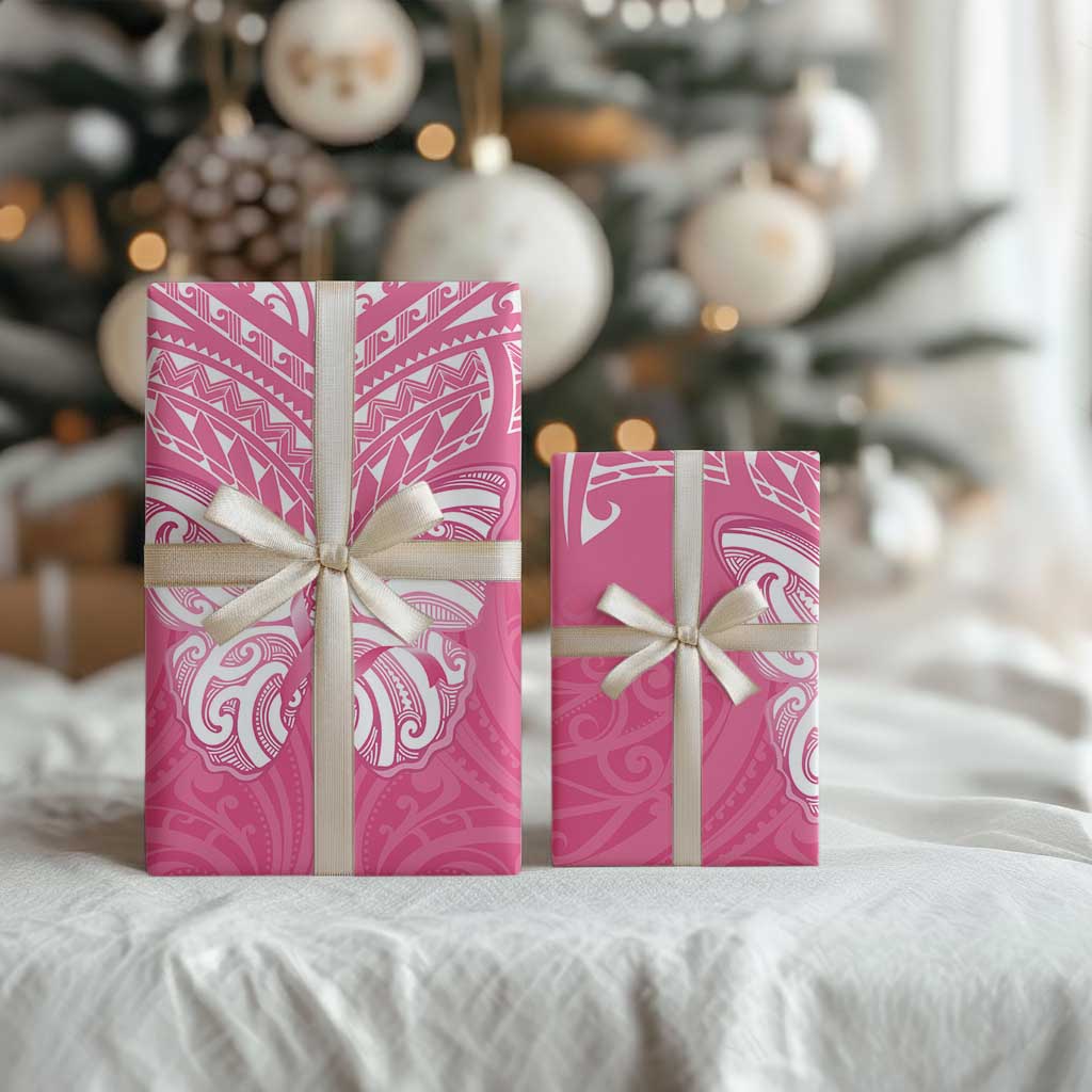 New Zealand Breast Cancer Awareness Wrapping Paper Maori Butterfly Pink Ribbon LT14 - Polynesian Pride