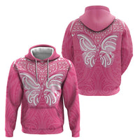 New Zealand Breast Cancer Awareness Zip Hoodie Maori Butterfly Pink Ribbon LT14 - Polynesian Pride