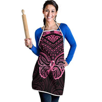 New Zealand Breast Cancer Awareness Apron Maori Butterfly Pink Ribbon Black Version LT14 - Polynesian Pride