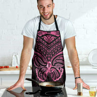 New Zealand Breast Cancer Awareness Apron Maori Butterfly Pink Ribbon Black Version LT14 - Polynesian Pride