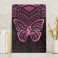 New Zealand Breast Cancer Awareness Canvas Wall Art Maori Butterfly Pink Ribbon Black Version LT14 Without Frame Black - Polynesian Pride