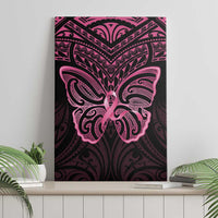 New Zealand Breast Cancer Awareness Canvas Wall Art Maori Butterfly Pink Ribbon Black Version LT14 - Polynesian Pride