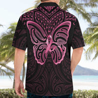 New Zealand Breast Cancer Awareness Hawaiian Shirt Maori Butterfly Pink Ribbon Black Version LT14 - Polynesian Pride