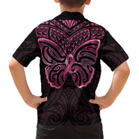 New Zealand Breast Cancer Awareness Hawaiian Shirt Maori Butterfly Pink Ribbon Black Version LT14 - Polynesian Pride