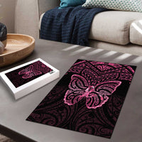 New Zealand Breast Cancer Awareness Puzzle Maori Butterfly Pink Ribbon Black Version LT14 - Polynesian Pride
