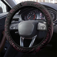 New Zealand Breast Cancer Awareness Steering Wheel Cover Maori Butterfly Pink Ribbon Black Version LT14 - Polynesian Pride