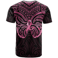 New Zealand Breast Cancer Awareness T Shirt Maori Butterfly Pink Ribbon Black Version LT14 - Polynesian Pride