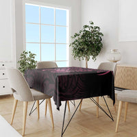 New Zealand Breast Cancer Awareness Tablecloth Maori Butterfly Pink Ribbon Black Version LT14 - Polynesian Pride