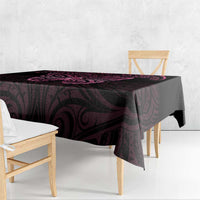 New Zealand Breast Cancer Awareness Tablecloth Maori Butterfly Pink Ribbon Black Version LT14 - Polynesian Pride
