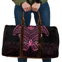 New Zealand Breast Cancer Awareness Travel Bag Maori Butterfly Pink Ribbon Black Version LT14 Black - Polynesian Pride