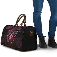 New Zealand Breast Cancer Awareness Travel Bag Maori Butterfly Pink Ribbon Black Version LT14 - Polynesian Pride