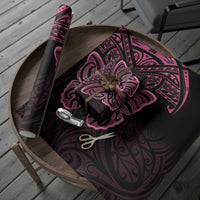 New Zealand Breast Cancer Awareness Wrapping Paper Maori Butterfly Pink Ribbon Black Version LT14 - Polynesian Pride