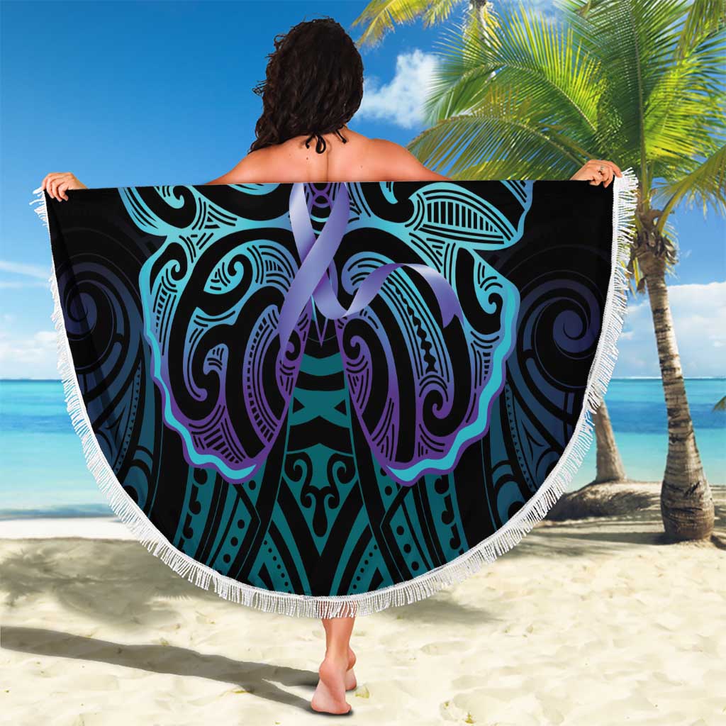 Suicide Prevention New Zealand Beach Blanket Aotearoa Maori Butterfly Mix Silver Fern - Polynesian Pride