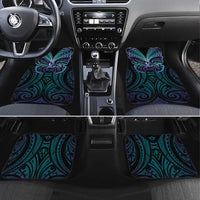 Suicide Prevention New Zealand Car Mats Aotearoa Maori Butterfly Mix Silver Fern LT14 Set 4pcs Black - Polynesian Pride