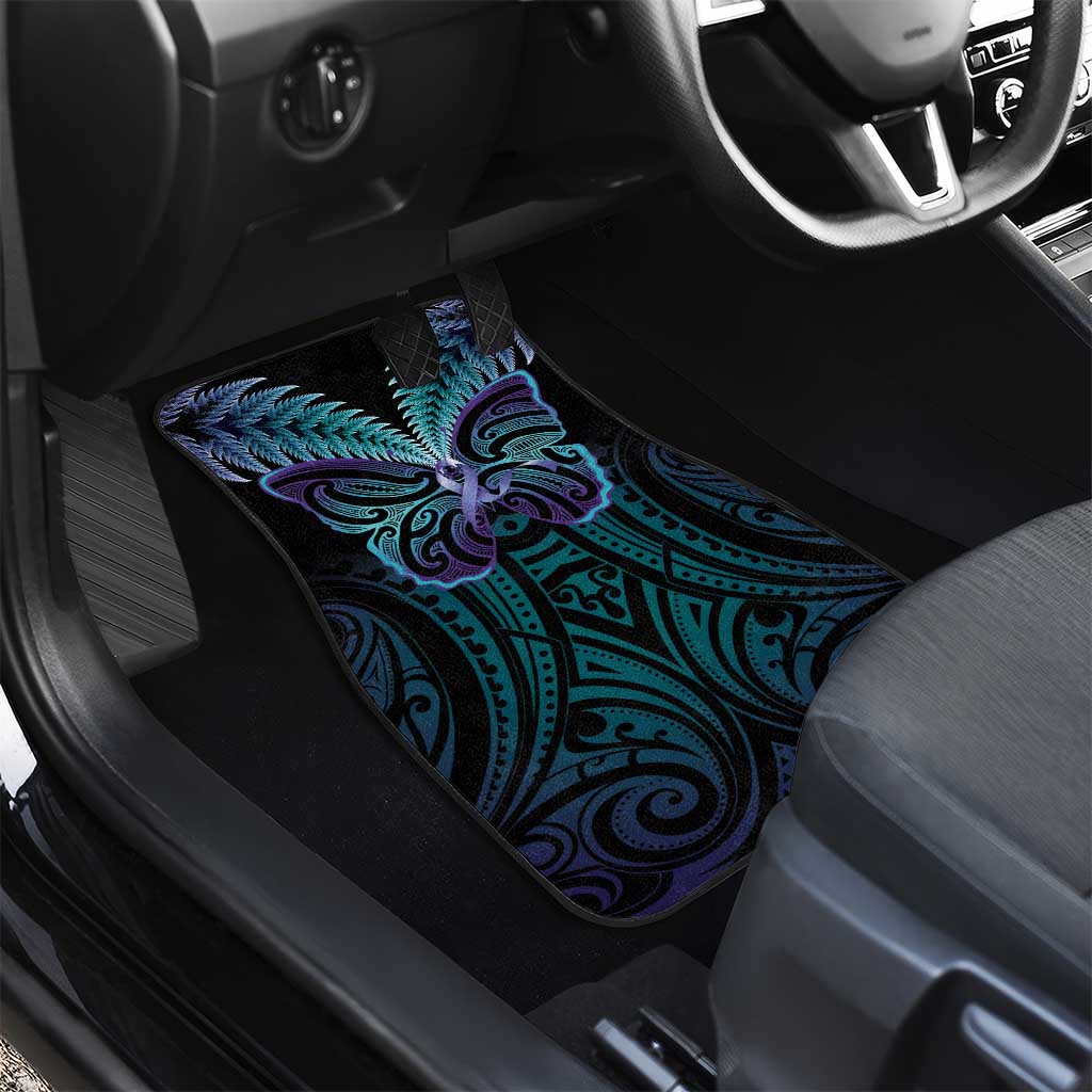 Suicide Prevention New Zealand Car Mats Aotearoa Maori Butterfly Mix Silver Fern LT14 - Polynesian Pride