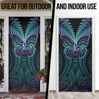 Suicide Prevention New Zealand Door Cover Aotearoa Maori Butterfly Mix Silver Fern LT14 - Polynesian Pride