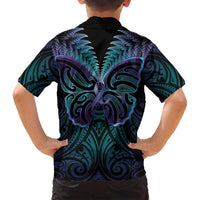 Suicide Prevention New Zealand Family Matching Off Shoulder Maxi Dress and Hawaiian Shirt Aotearoa Maori Butterfly Mix Silver Fern LT14 - Polynesian Pride