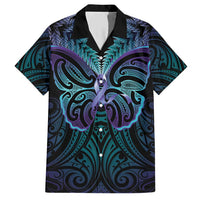 Suicide Prevention New Zealand Family Matching Short Sleeve Bodycon Dress and Hawaiian Shirt Aotearoa Maori Butterfly Mix Silver Fern LT14 Dad's Shirt - Short Sleeve Black - Polynesian Pride