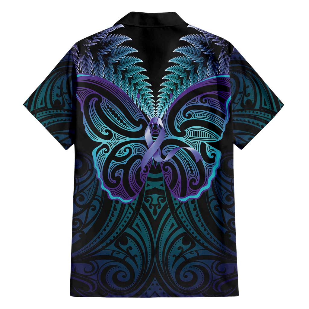 Suicide Prevention New Zealand Family Matching Summer Maxi Dress and Hawaiian Shirt Aotearoa Maori Butterfly Mix Silver Fern LT14 - Polynesian Pride