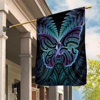 Suicide Prevention New Zealand Garden Flag Aotearoa Maori Butterfly Mix Silver Fern LT14 House Flag Black - Polynesian Pride